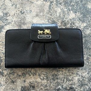 Coach black leather wallet